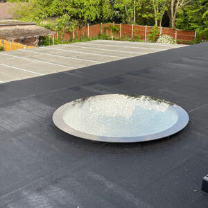 Round Skylight or Rooflight on a flat roof extension installed by Aiden Sheridan